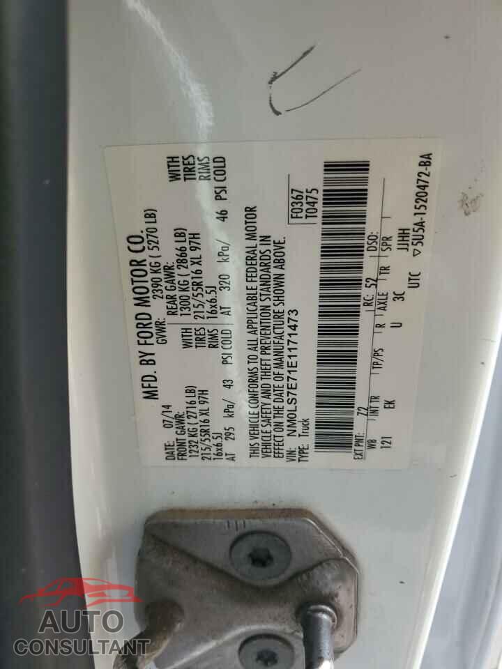 FORD TRANSIT 2014 - NM0LS7E71E1171473
