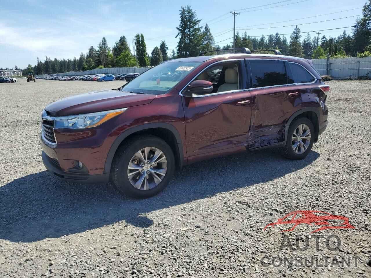 TOYOTA HIGHLANDER 2015 - 5TDJKRFH6FS136638
