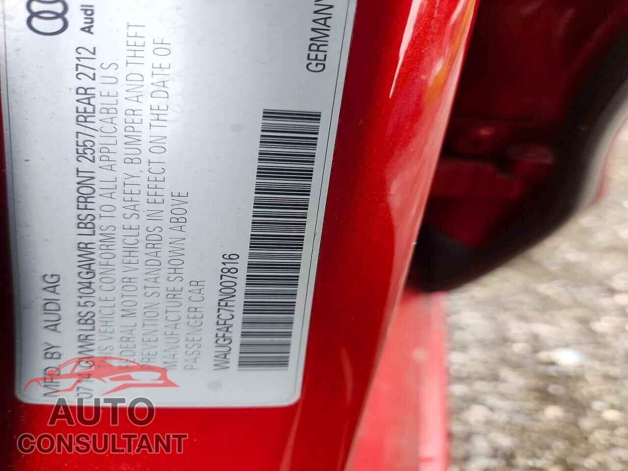 AUDI A6 2015 - WAUGFAFC7FN007816