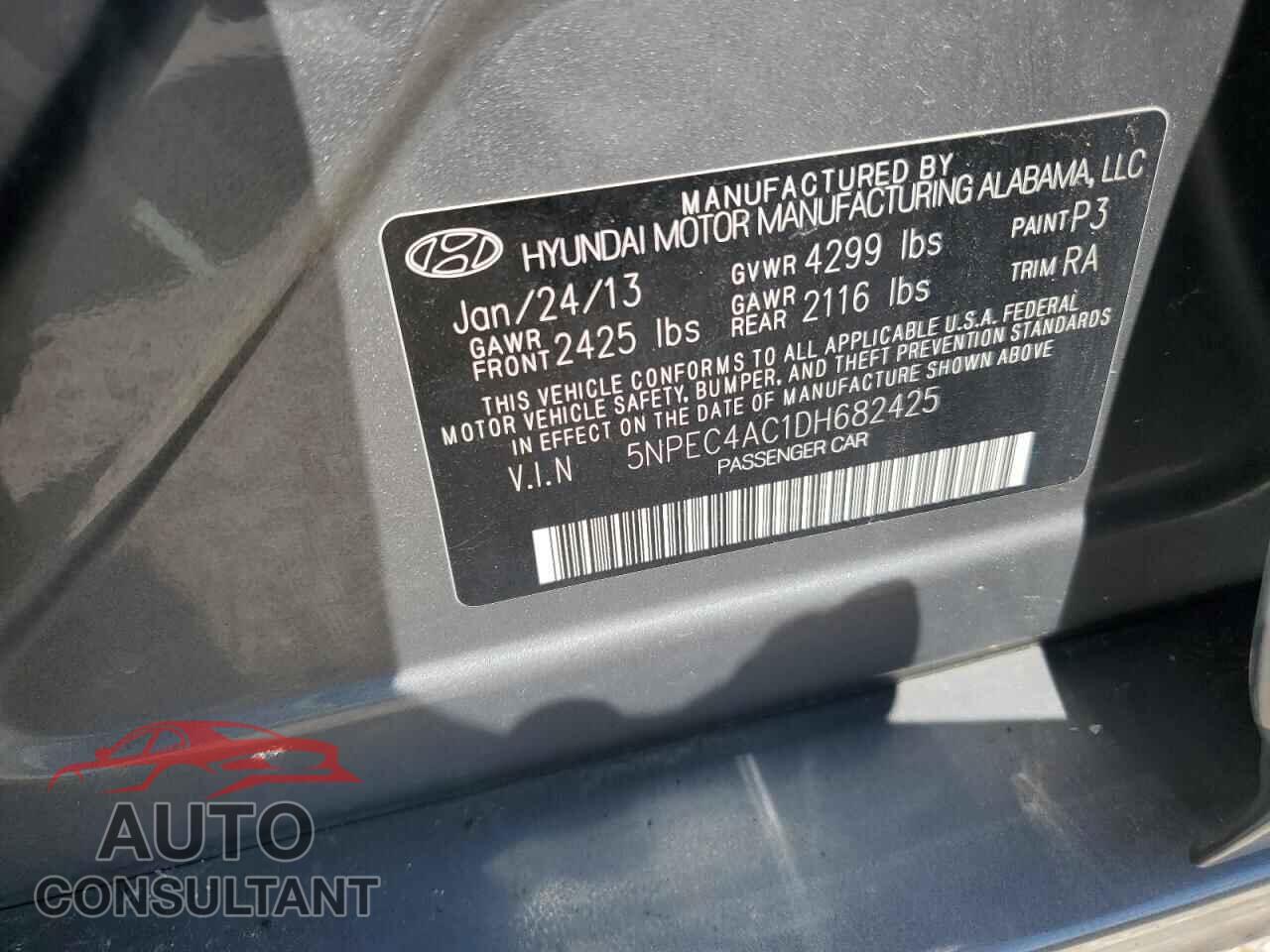 HYUNDAI SONATA 2013 - 5NPEC4AC1DH682425