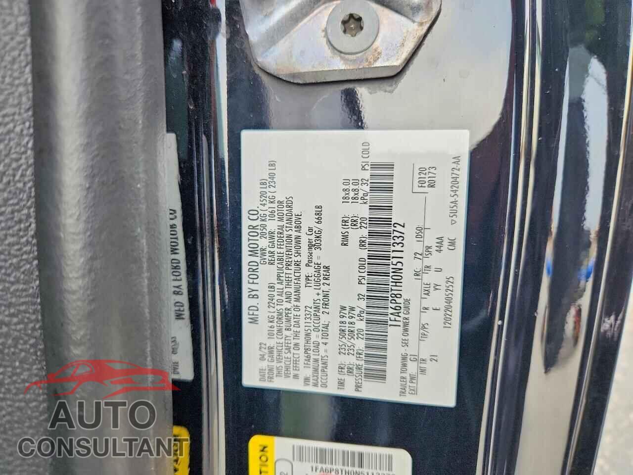 FORD MUSTANG 2022 - 1FA6P8TH0N5113372