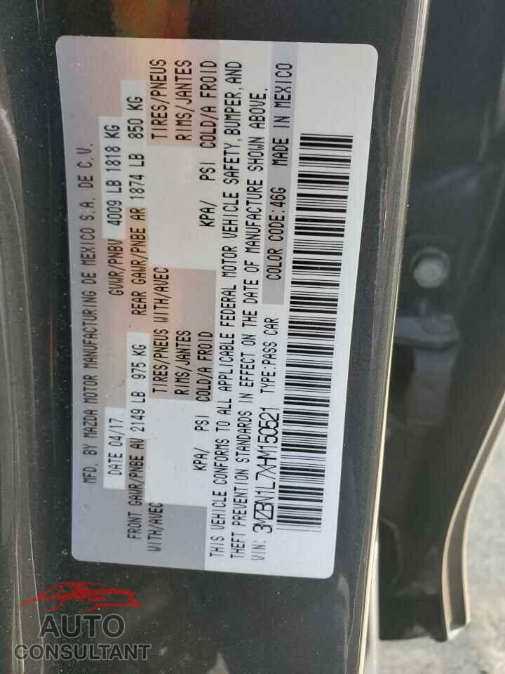 MAZDA 3 2017 - 3MZBN1L7XHM150521