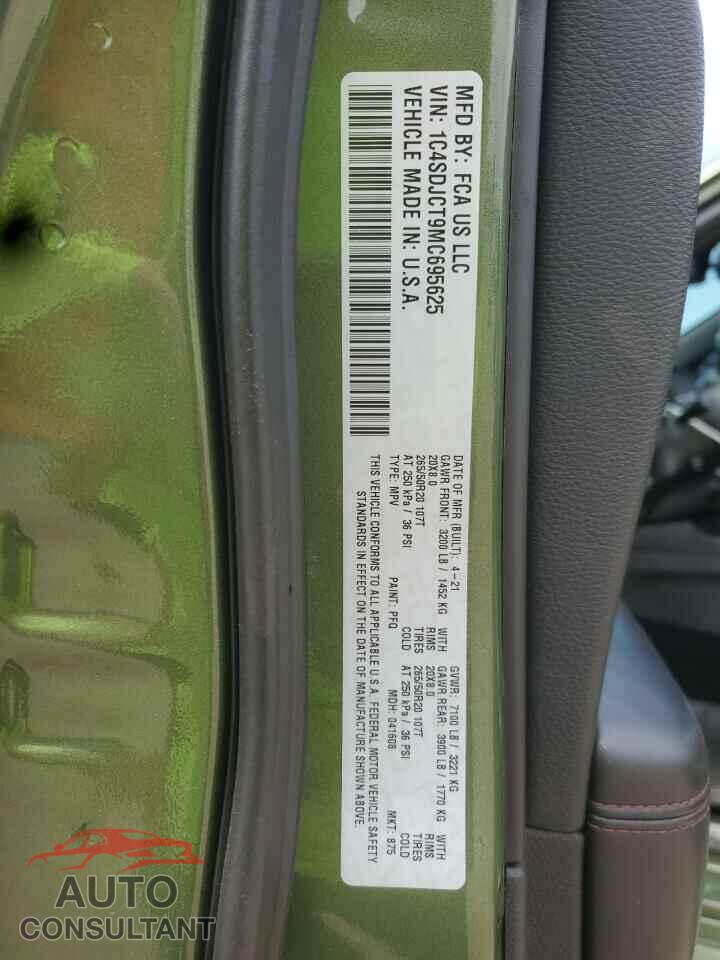 DODGE DURANGO 2021 - 1C4SDJCT9MC695625