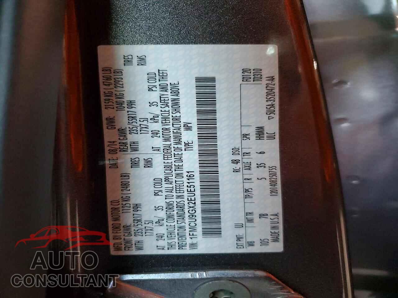 FORD ESCAPE 2014 - 1FMCU9GX2EUE51161