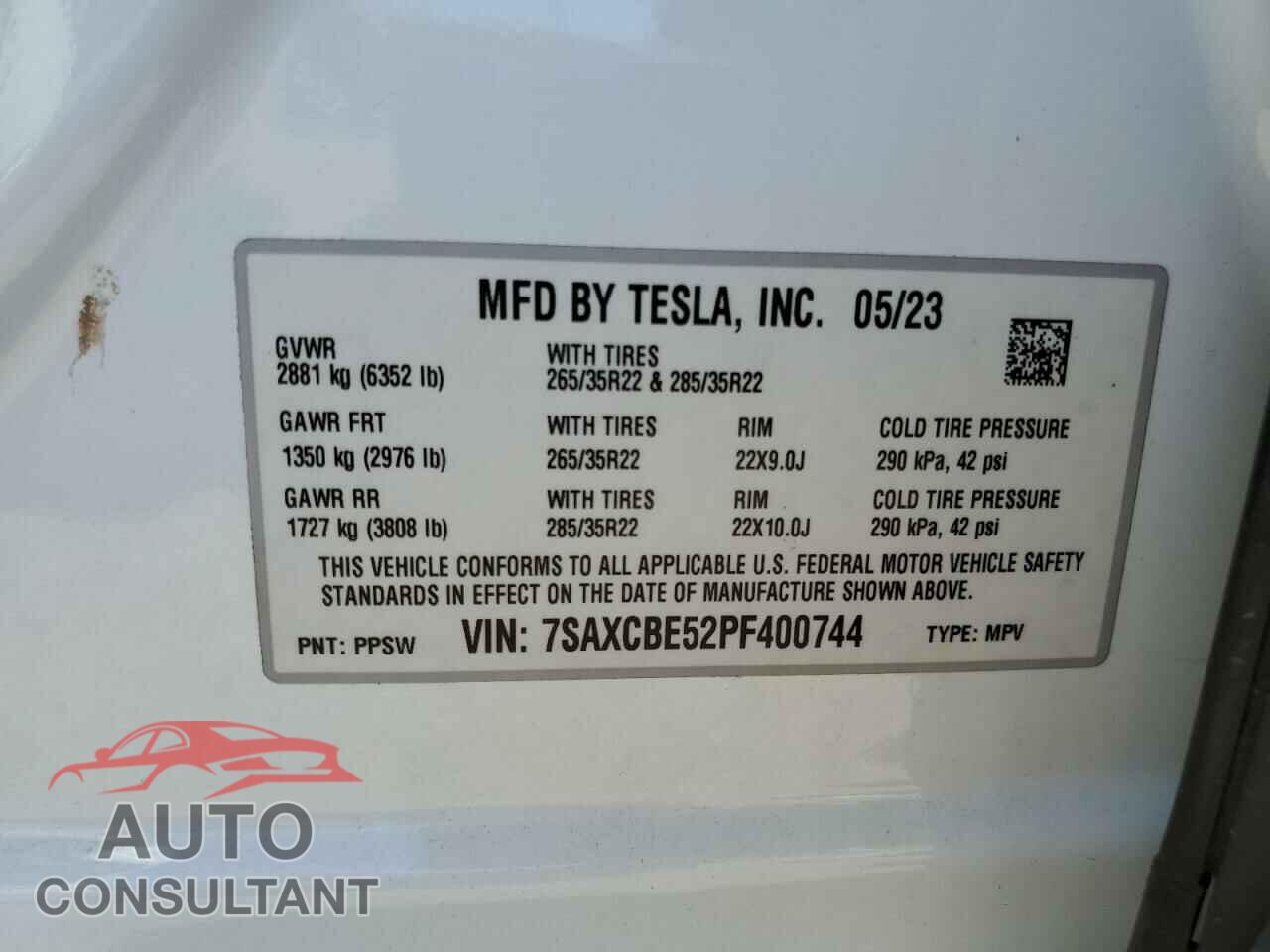 TESLA MODEL X 2023 - 7SAXCBE52PF400744