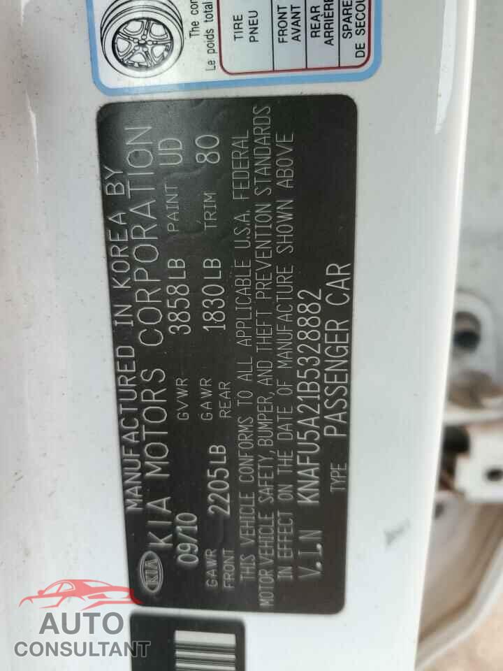 KIA FORTE 2011 - KNAFU5A21B5328882