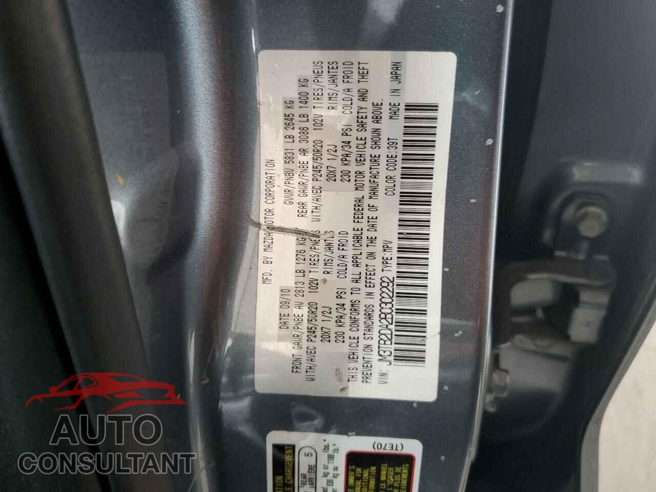 MAZDA CX-9 2011 - JM3TB2DA2B0302292