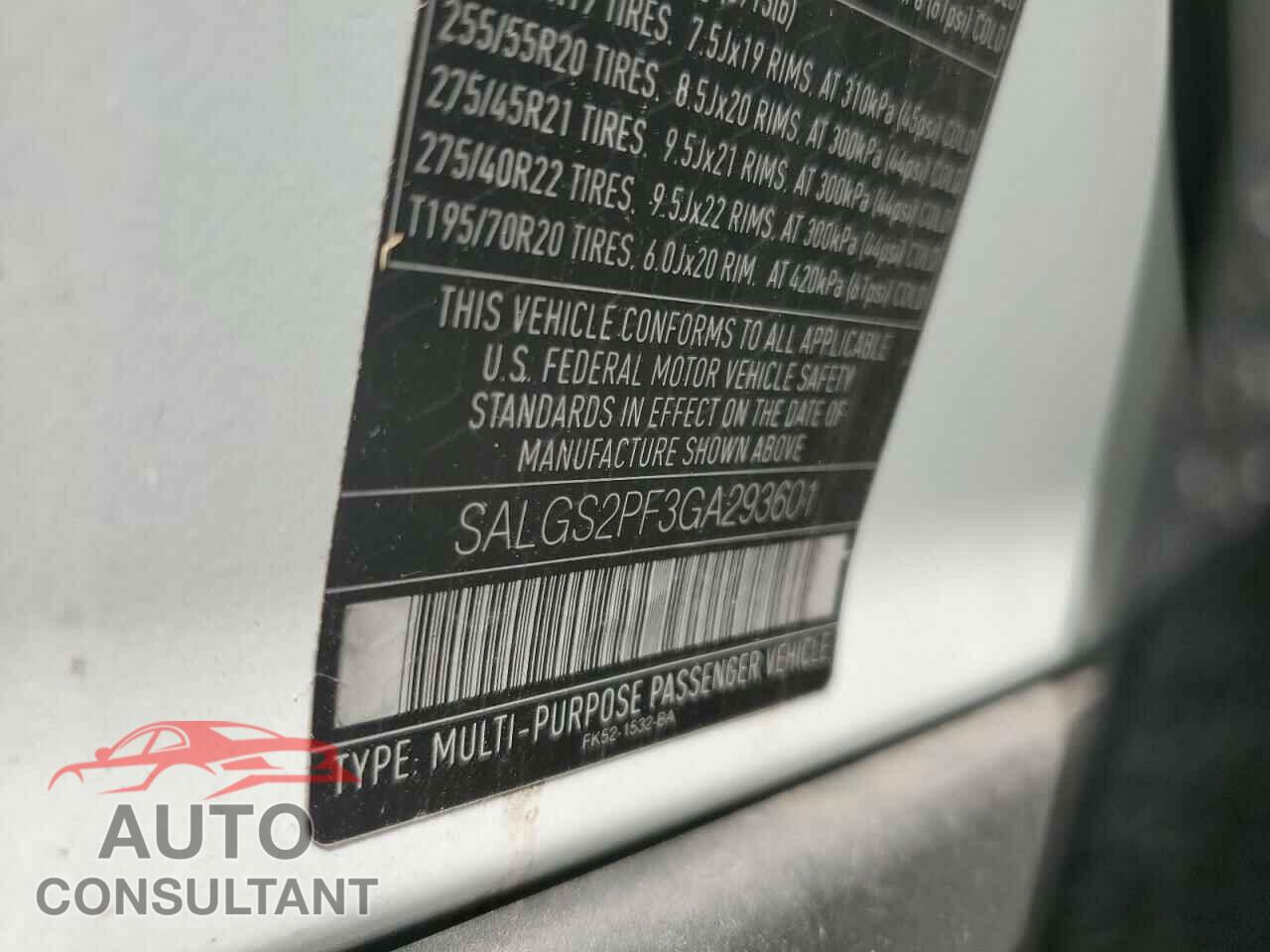 LAND ROVER RANGEROVER 2016 - SALGS2PF3GA293601