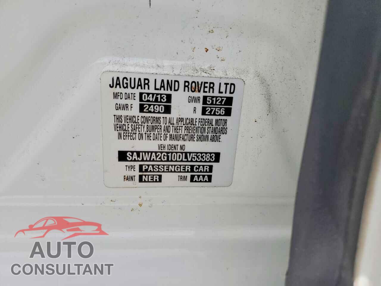 JAGUAR XJ 2013 - SAJWA2G10DLV53383