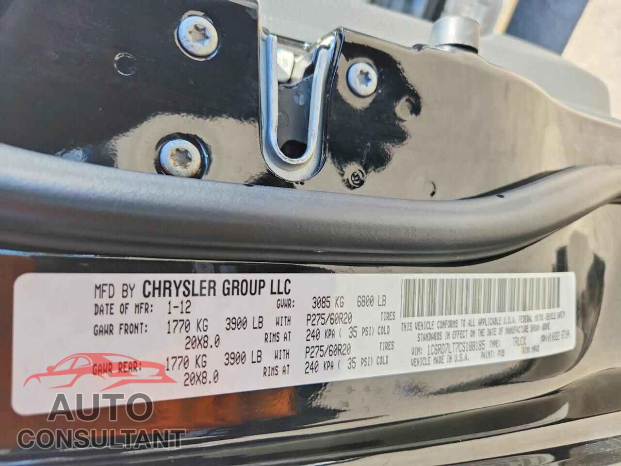 DODGE RAM 1500 2012 - 1C6RD7LT7CS188185