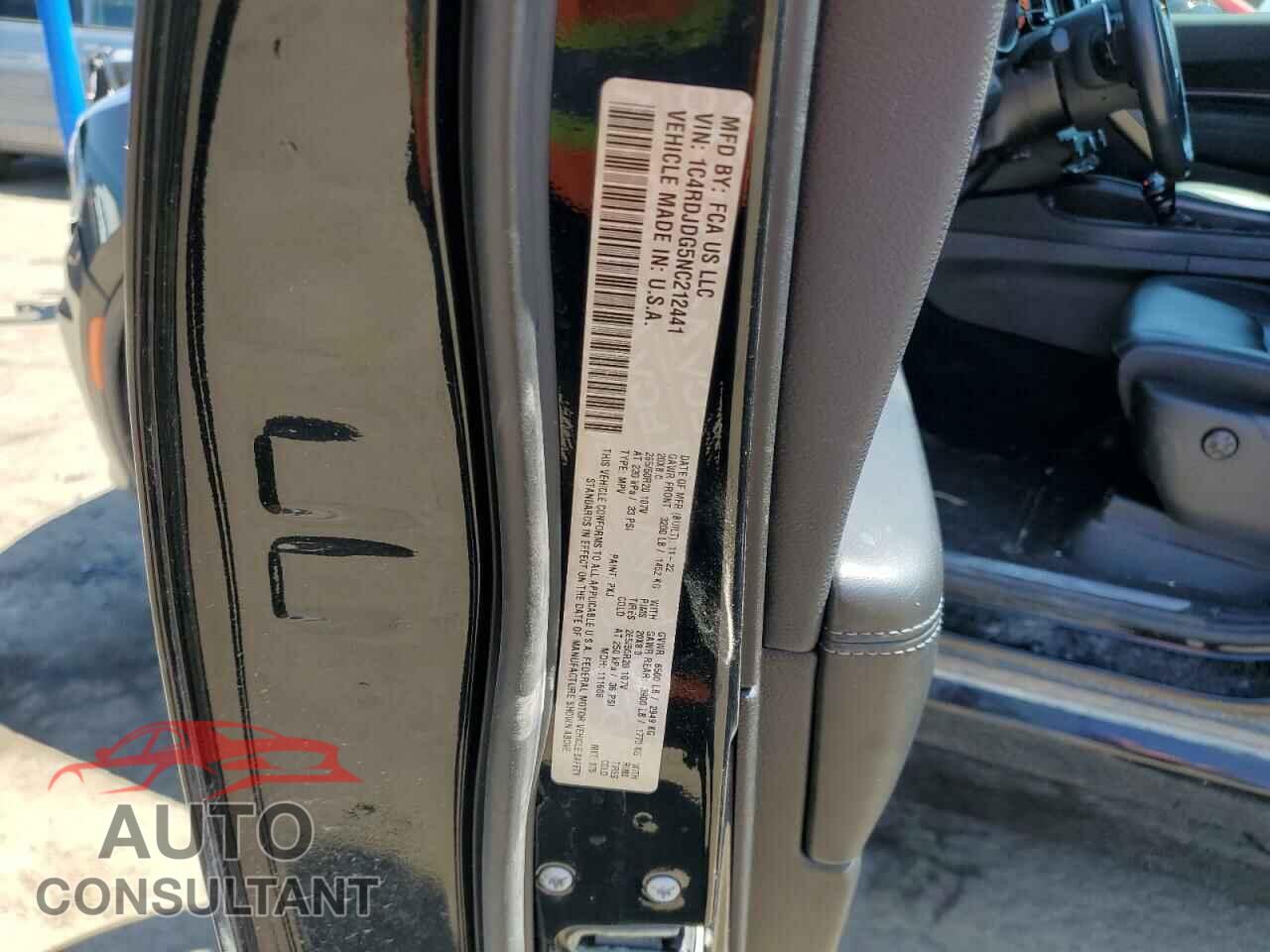 DODGE DURANGO 2022 - 1C4RDJDG5NC212441