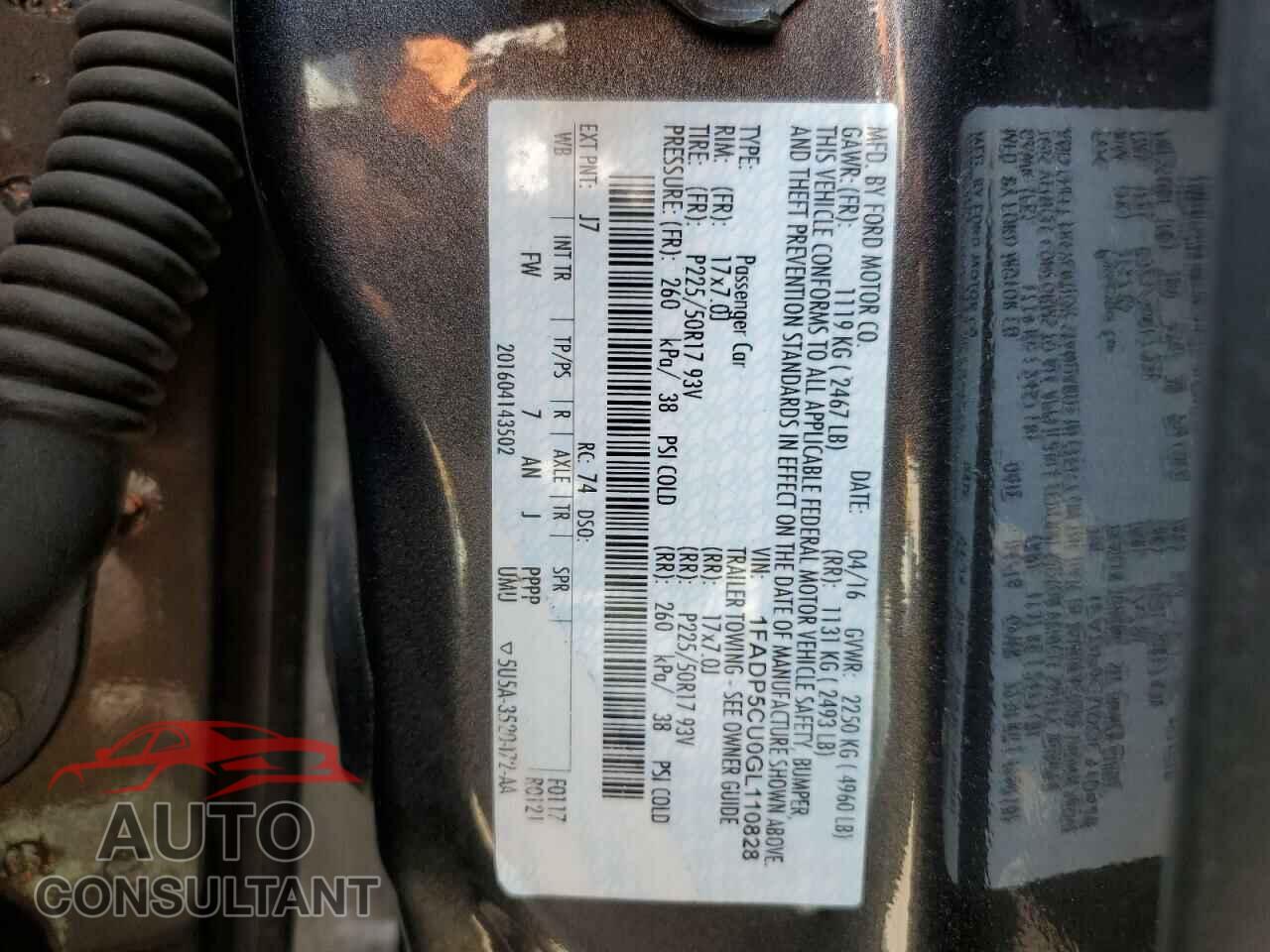 FORD CMAX 2016 - 1FADP5CU0GL110828