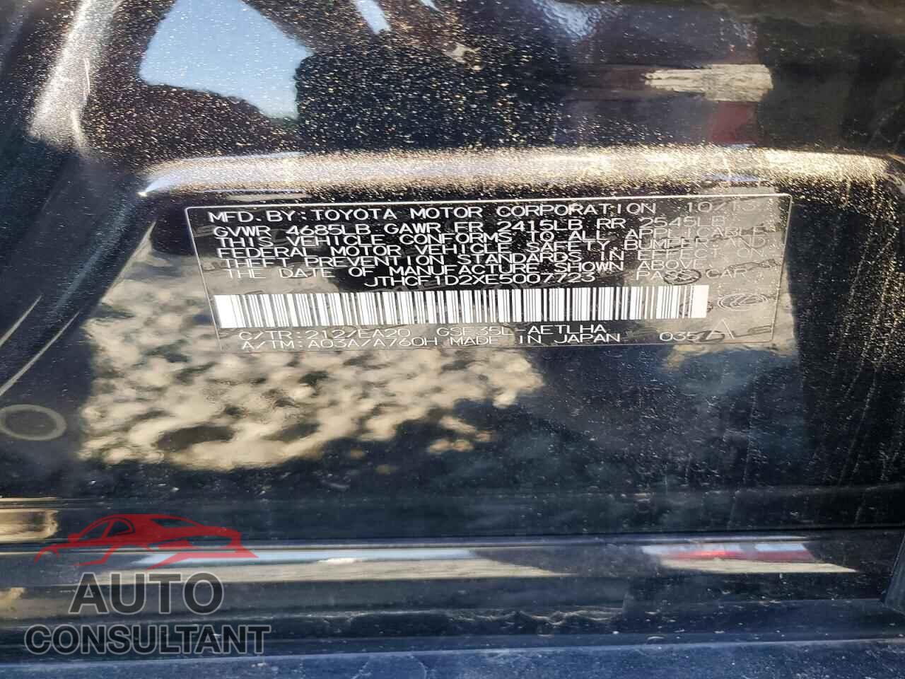 LEXUS IS 2014 - JTHCF1D2XE5007723