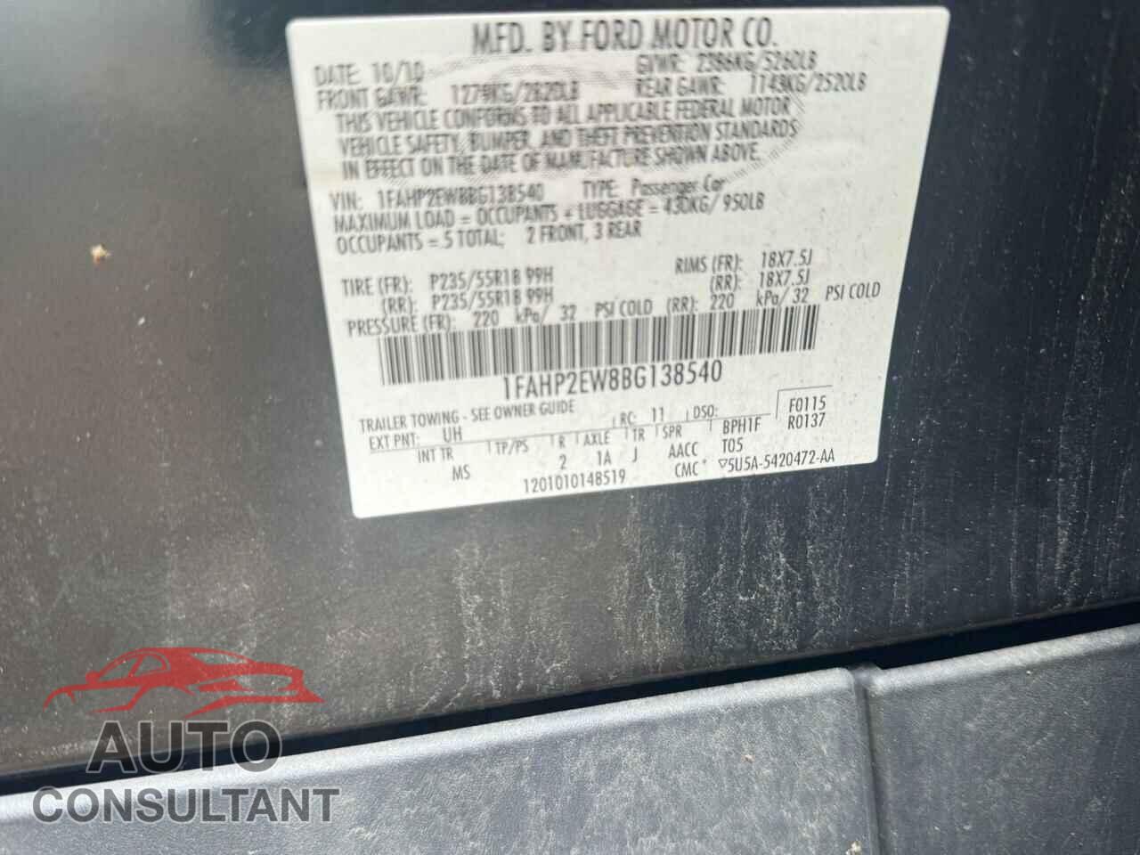 FORD TAURUS 2011 - 1FAHP2EW8BG138540