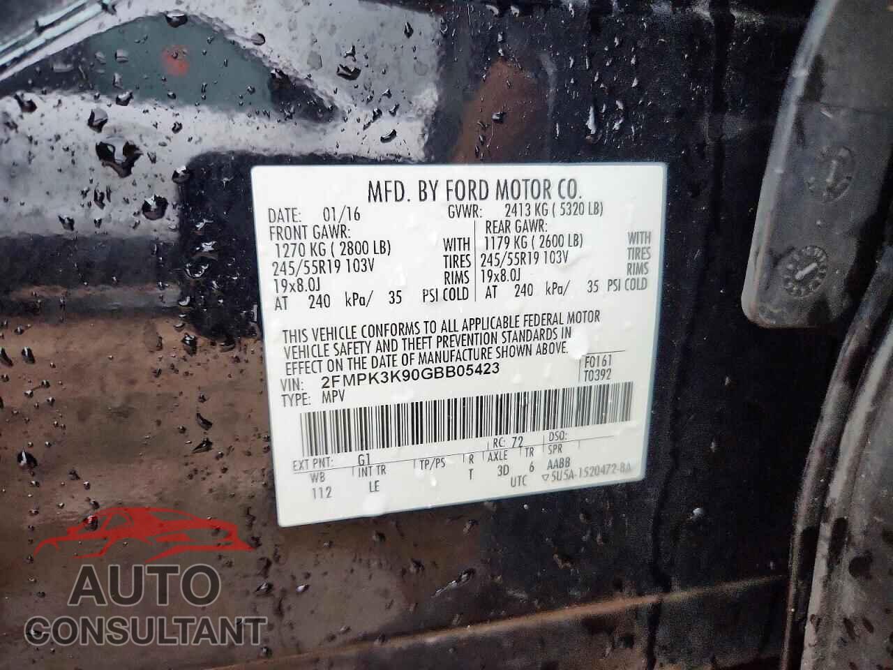 FORD EDGE 2016 - 2FMPK3K90GBB05423