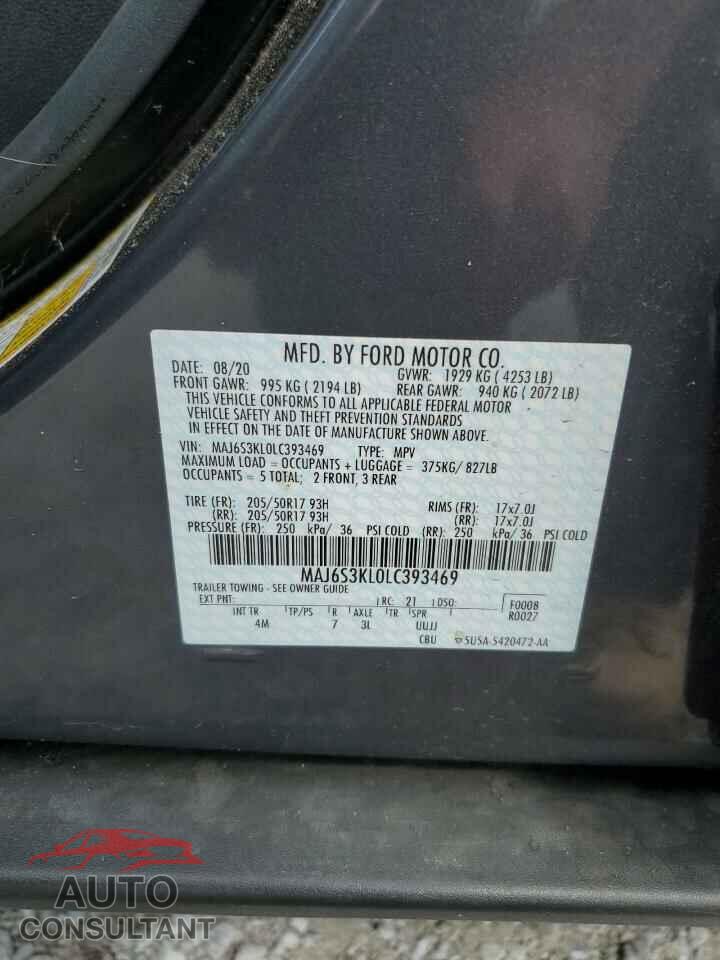 FORD ECOSPORT 2020 - MAJ6S3KL0LC393469
