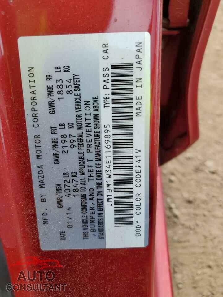 MAZDA 3 2014 - JM1BM1W34E1169895