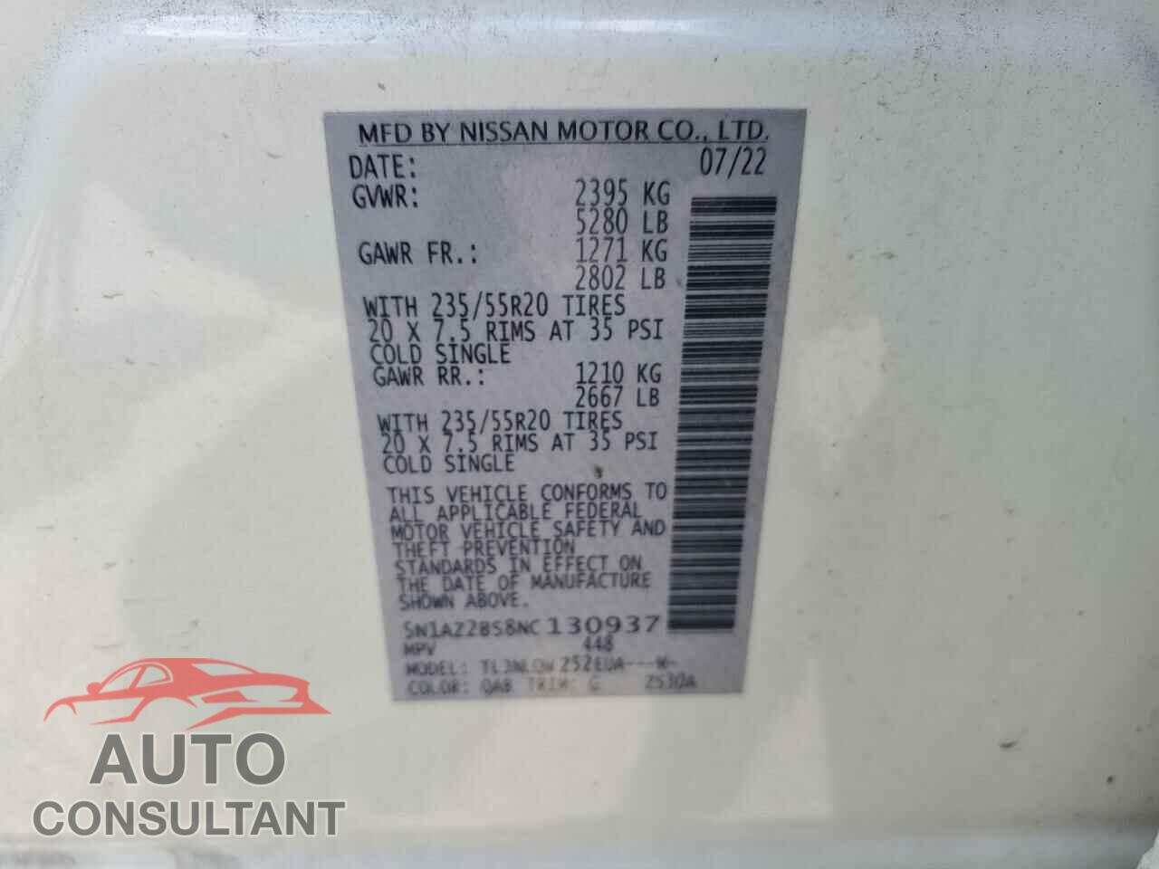 NISSAN MURANO 2022 - 5N1AZ2BS8NC130937
