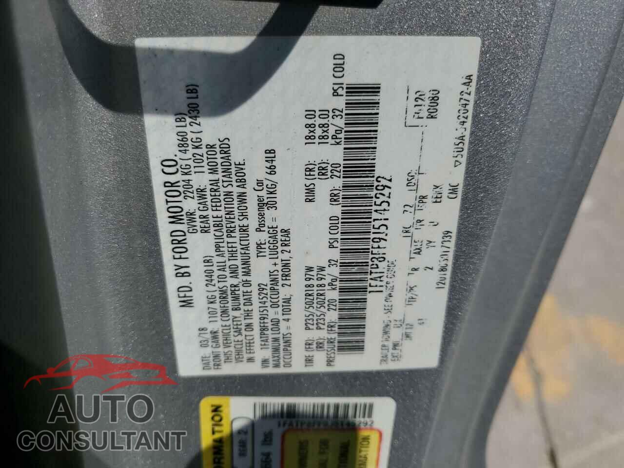 FORD MUSTANG 2018 - 1FATP8FF9J5145292