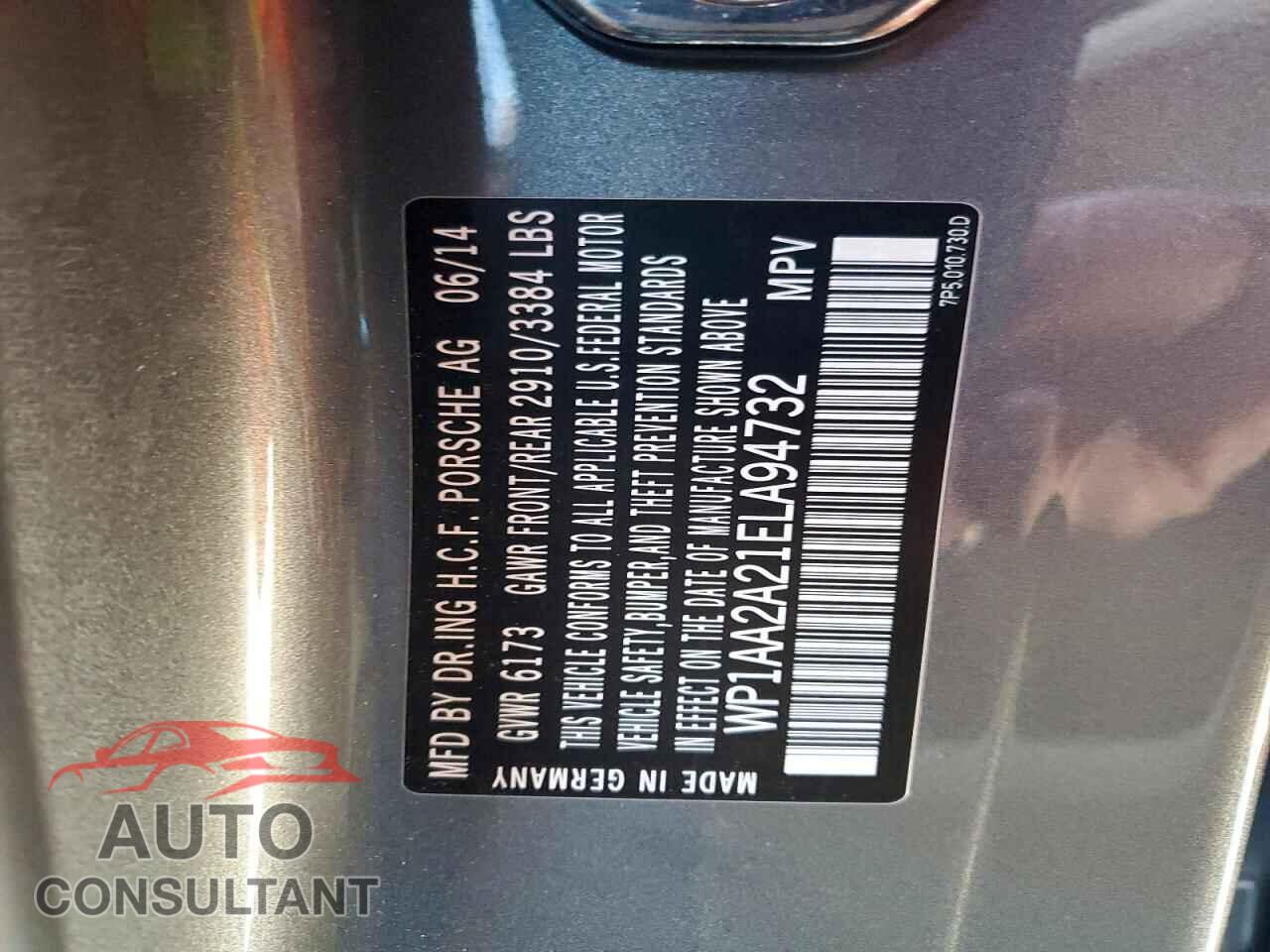 PORSCHE CAYENNE 2014 - WP1AA2A21ELA94732