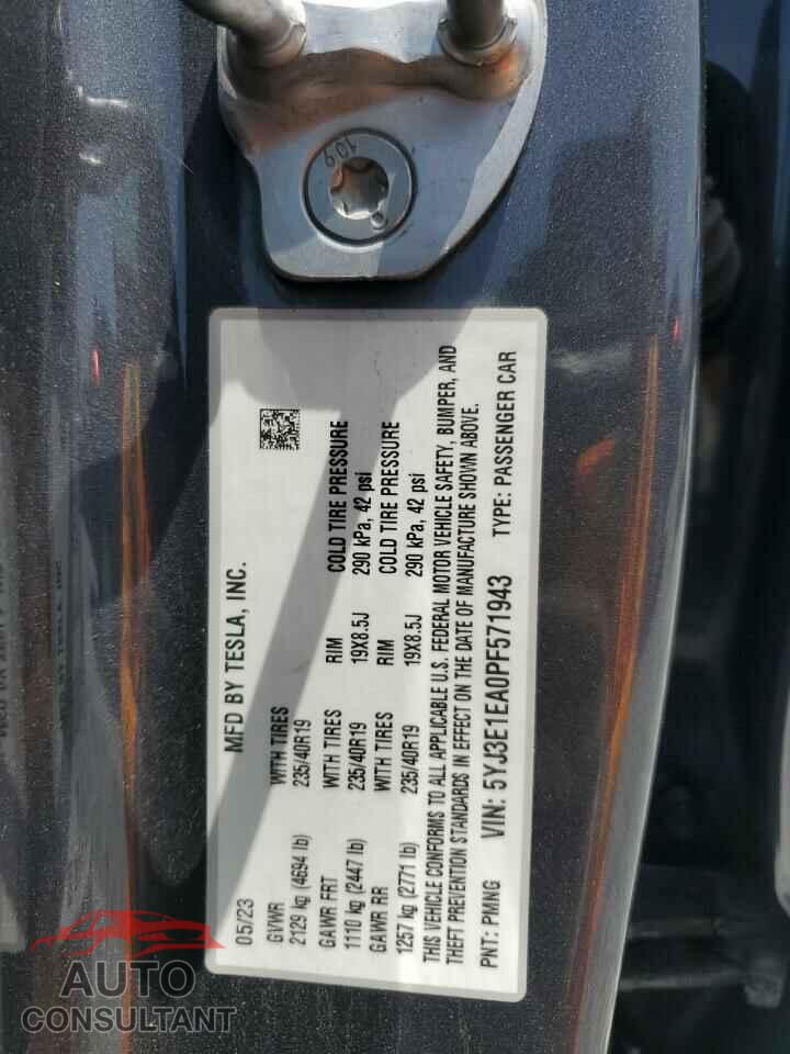 TESLA MODEL 3 2023 - 5YJ3E1EA0PF571943