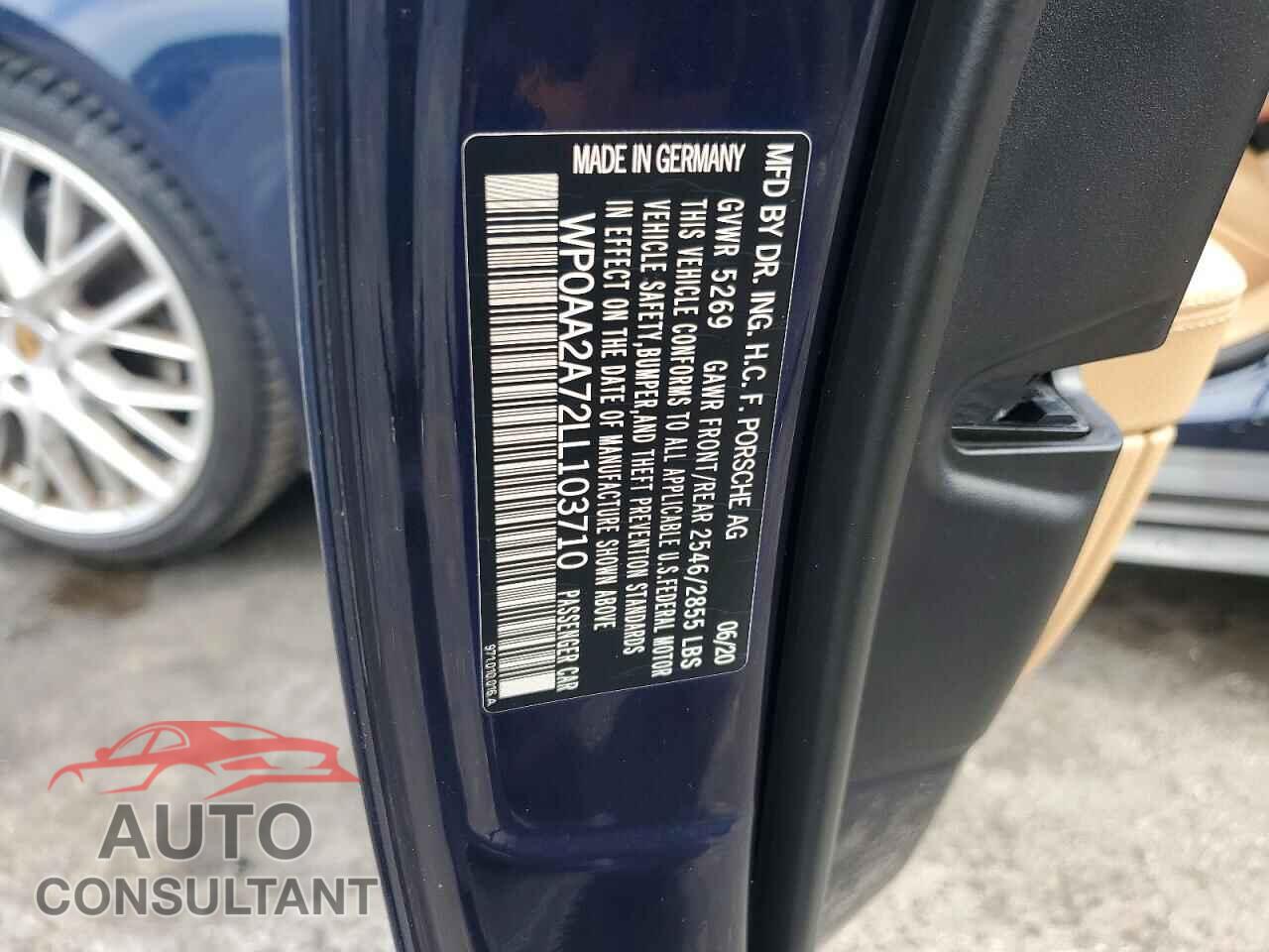 PORSCHE PANAMERA 2020 - WP0AA2A72LL103710