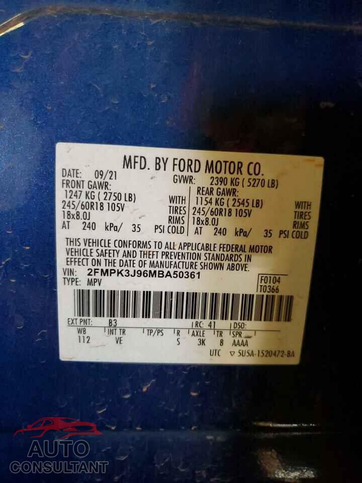 FORD EDGE 2021 - 2FMPK3J96MBA50361