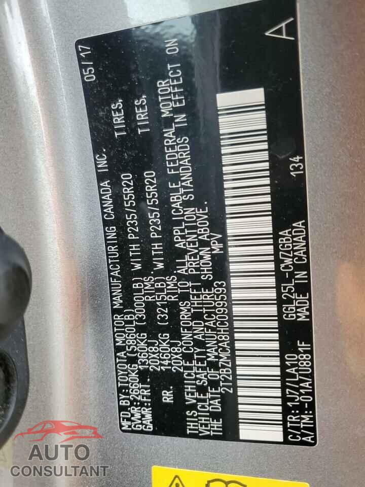 LEXUS RX350 2017 - 2T2BZMCA8HC099593