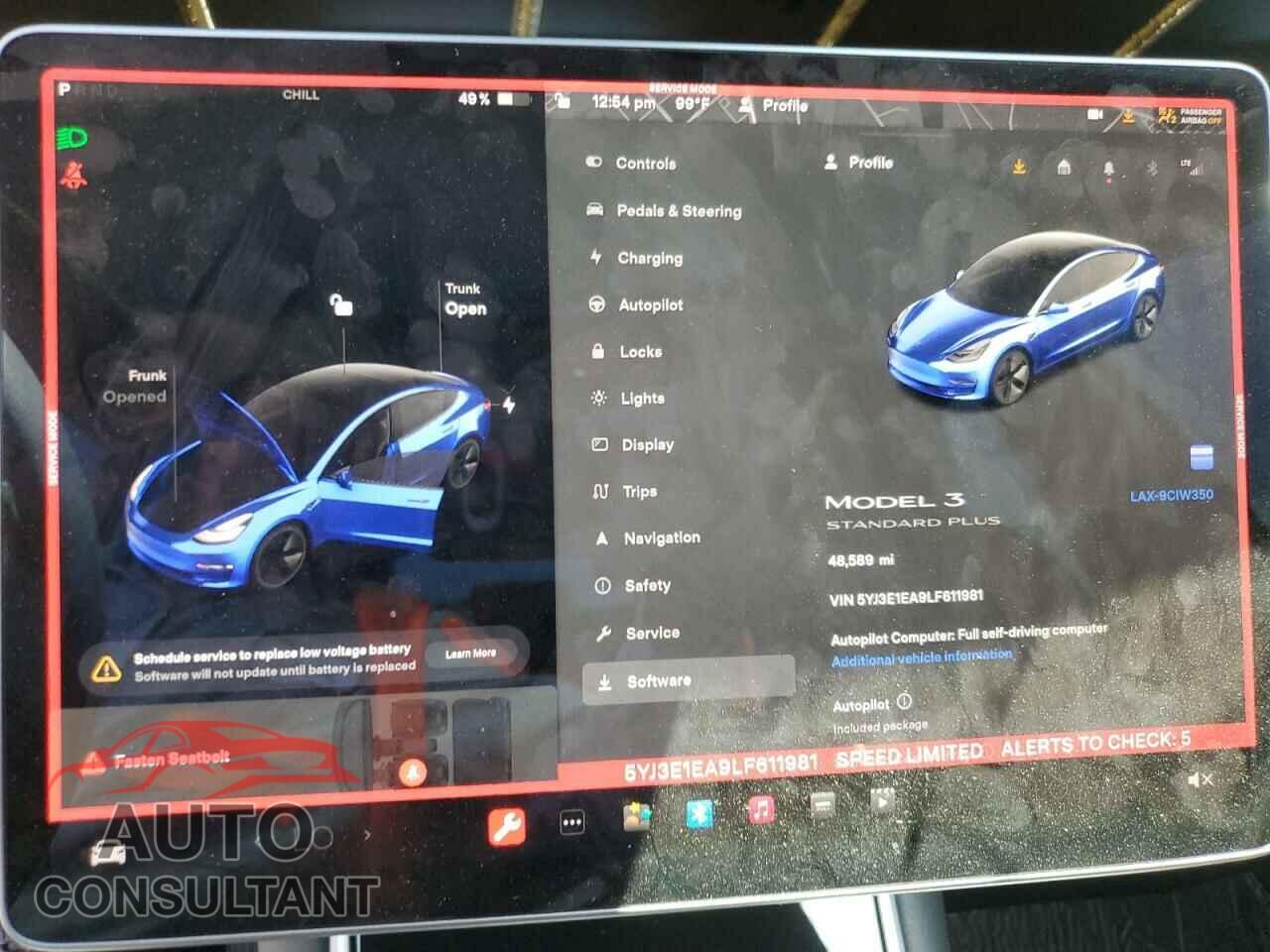 TESLA MODEL 3 2020 - 5YJ3E1EA9LF611981