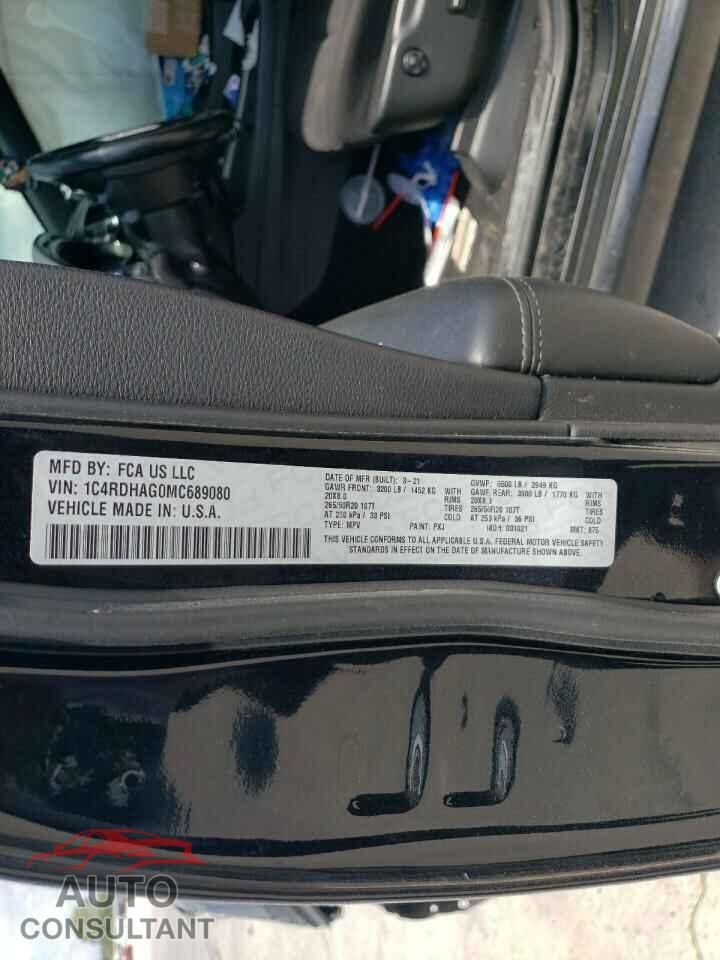 DODGE DURANGO 2021 - 1C4RDHAG0MC689080