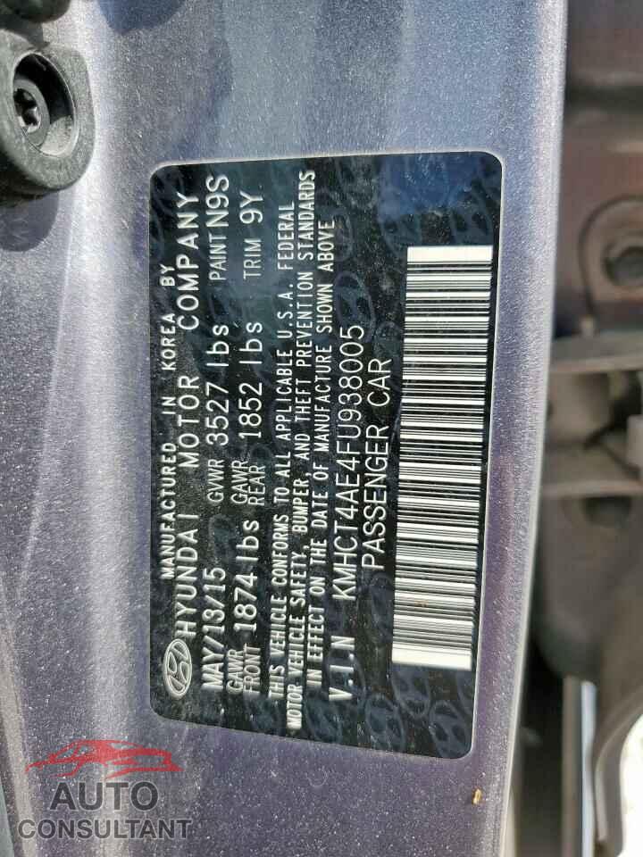 HYUNDAI ACCENT 2015 - KMHCT4AE4FU938005
