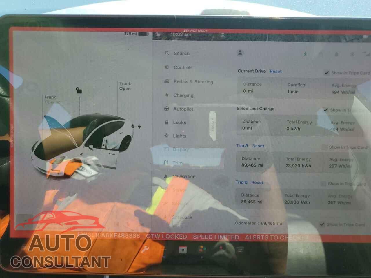 TESLA MODEL 3 2019 - 5YJ3E1EA6KF483388