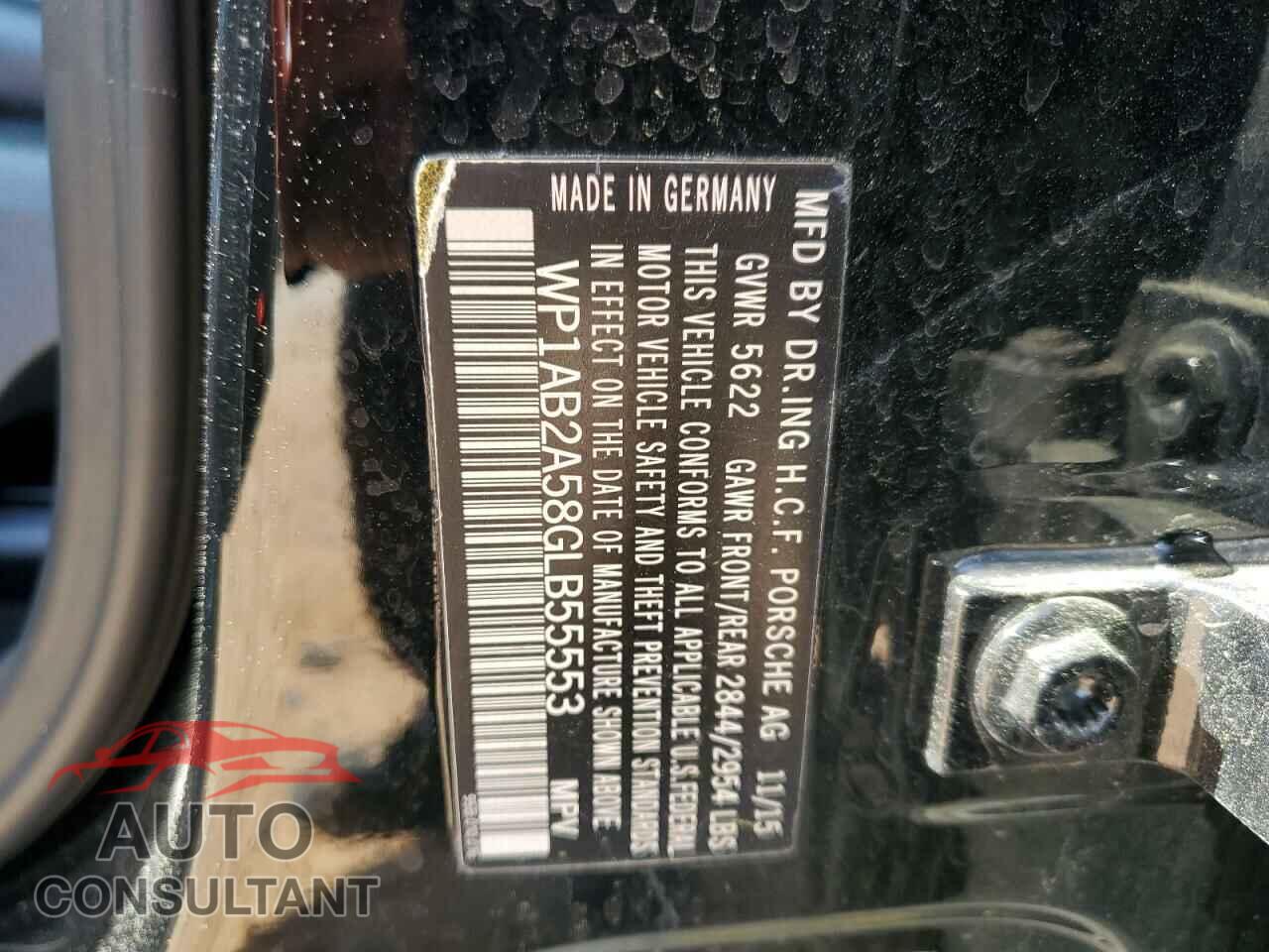 PORSCHE MACAN 2016 - WP1AB2A58GLB55553