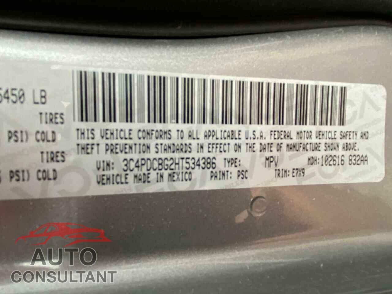 DODGE JOURNEY 2017 - 3C4PDCBG2HT534386