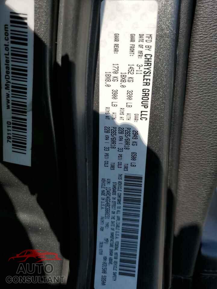 DODGE DURANGO 2011 - 1D4RD4GG4BC660231