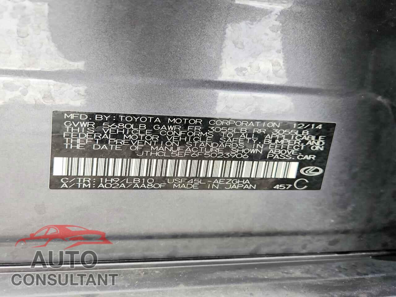 LEXUS LS460 2015 - JTHCL5EF6F5023906