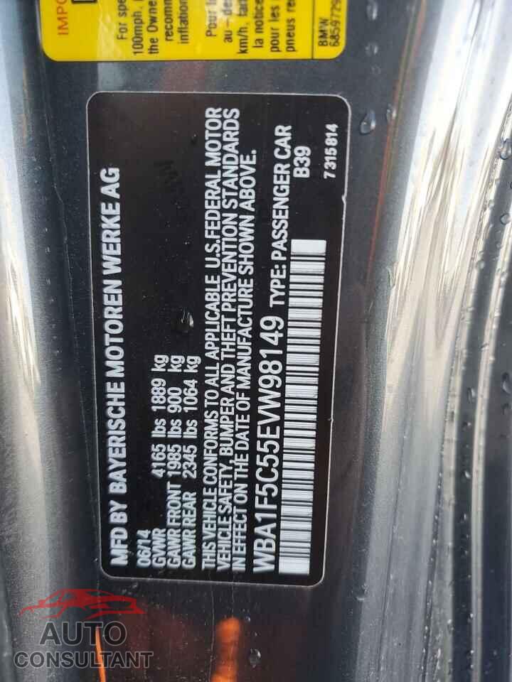 BMW 2 SERIES 2014 - WBA1F5C55EVW98149