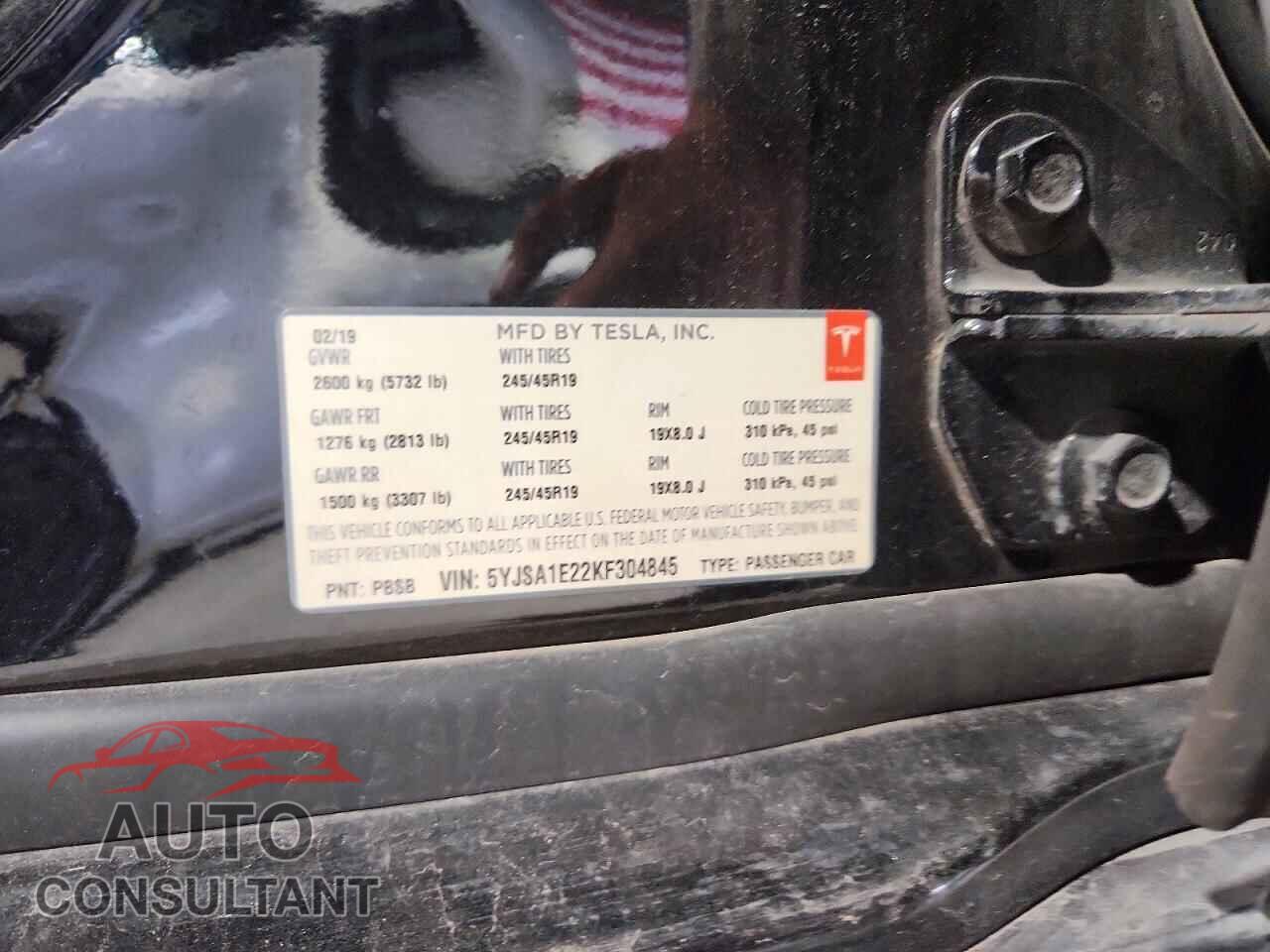 TESLA MODEL S 2019 - 5YJSA1E22KF304845