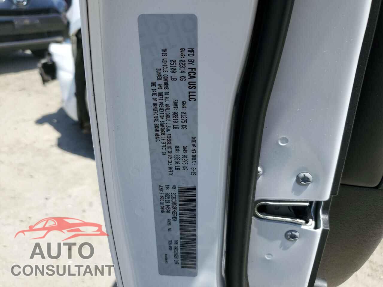 DODGE CHARGER 2019 - 2C3CDXBG2KH657454