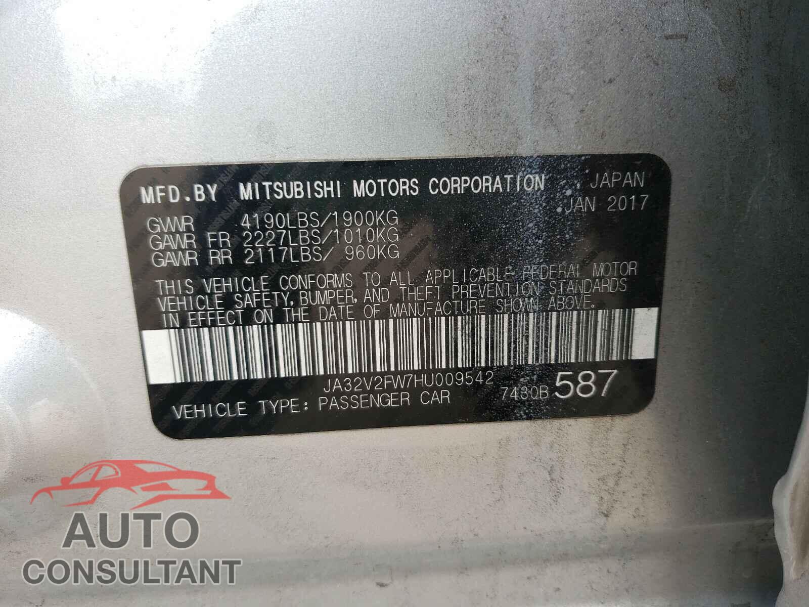 MITSUBISHI LANCER 2017 - JA32V2FW7HU009542