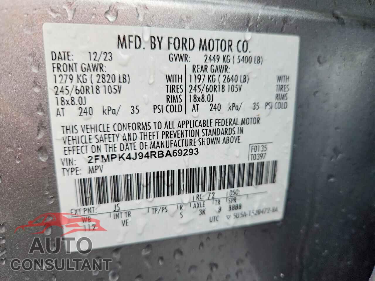 FORD EDGE 2024 - 2FMPK4J94RBA69293