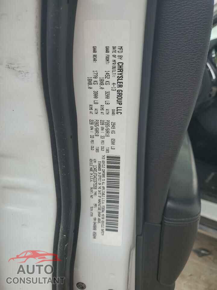 DODGE DURANGO 2013 - 1C4RDJFG4DC675358