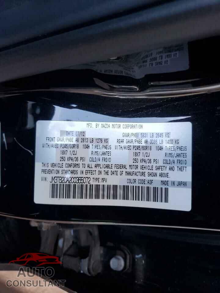 MAZDA CX-9 2012 - JM3TB2CA2C0365072