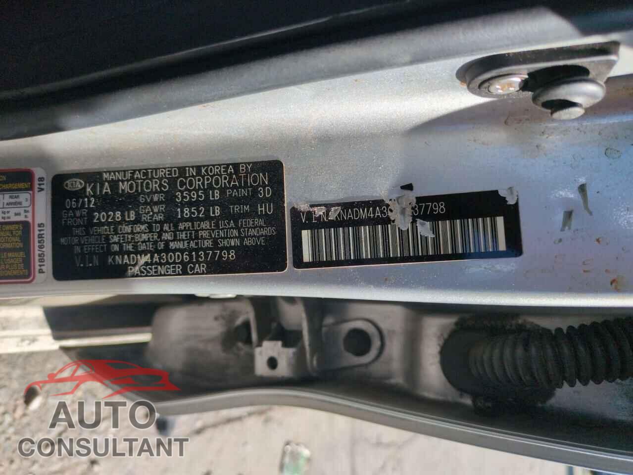 KIA RIO 2013 - KNADM4A30D6137798