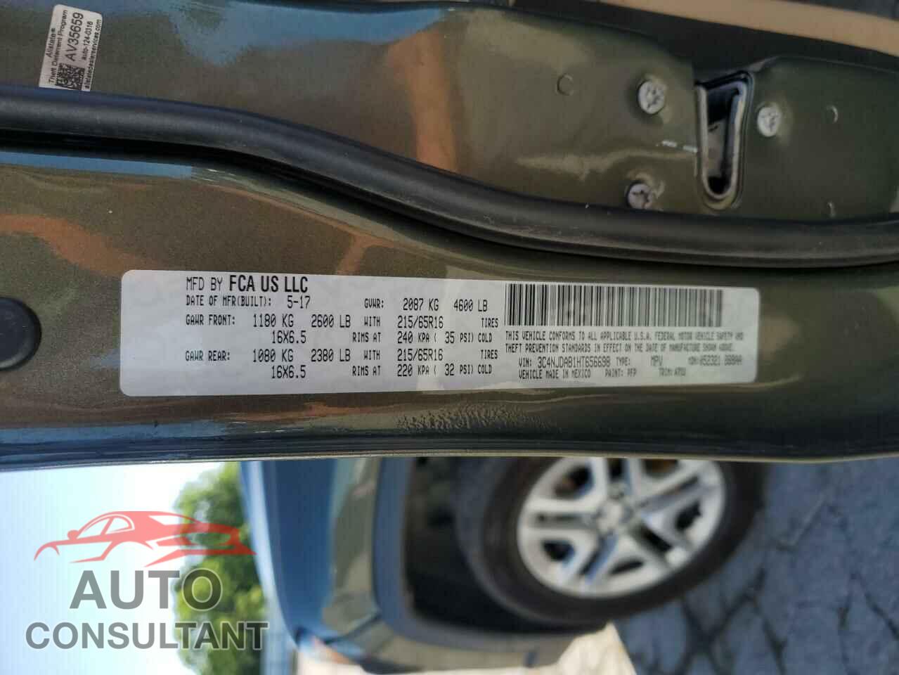 JEEP COMPASS 2017 - 3C4NJDAB1HT656698