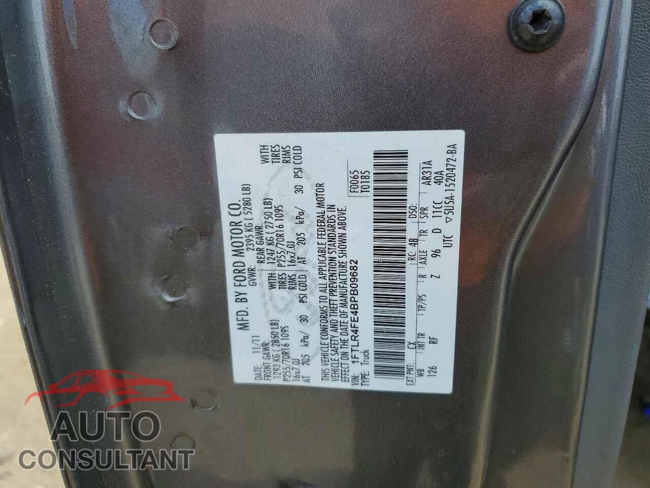FORD RANGER 2011 - 1FTLR4FE4BPB09682