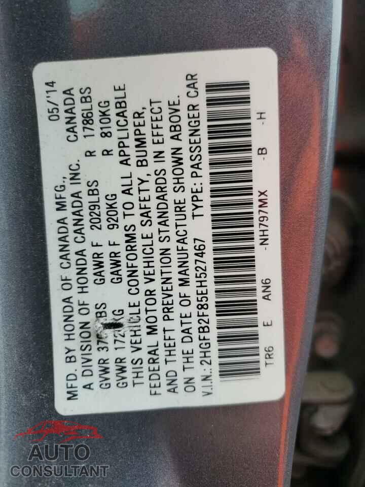 HONDA CIVIC 2014 - 2HGFB2F85EH527467