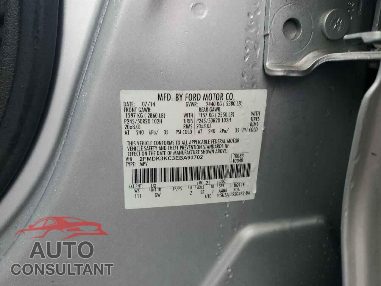 FORD EDGE 2014 - 2FMDK3KC3EBA93702