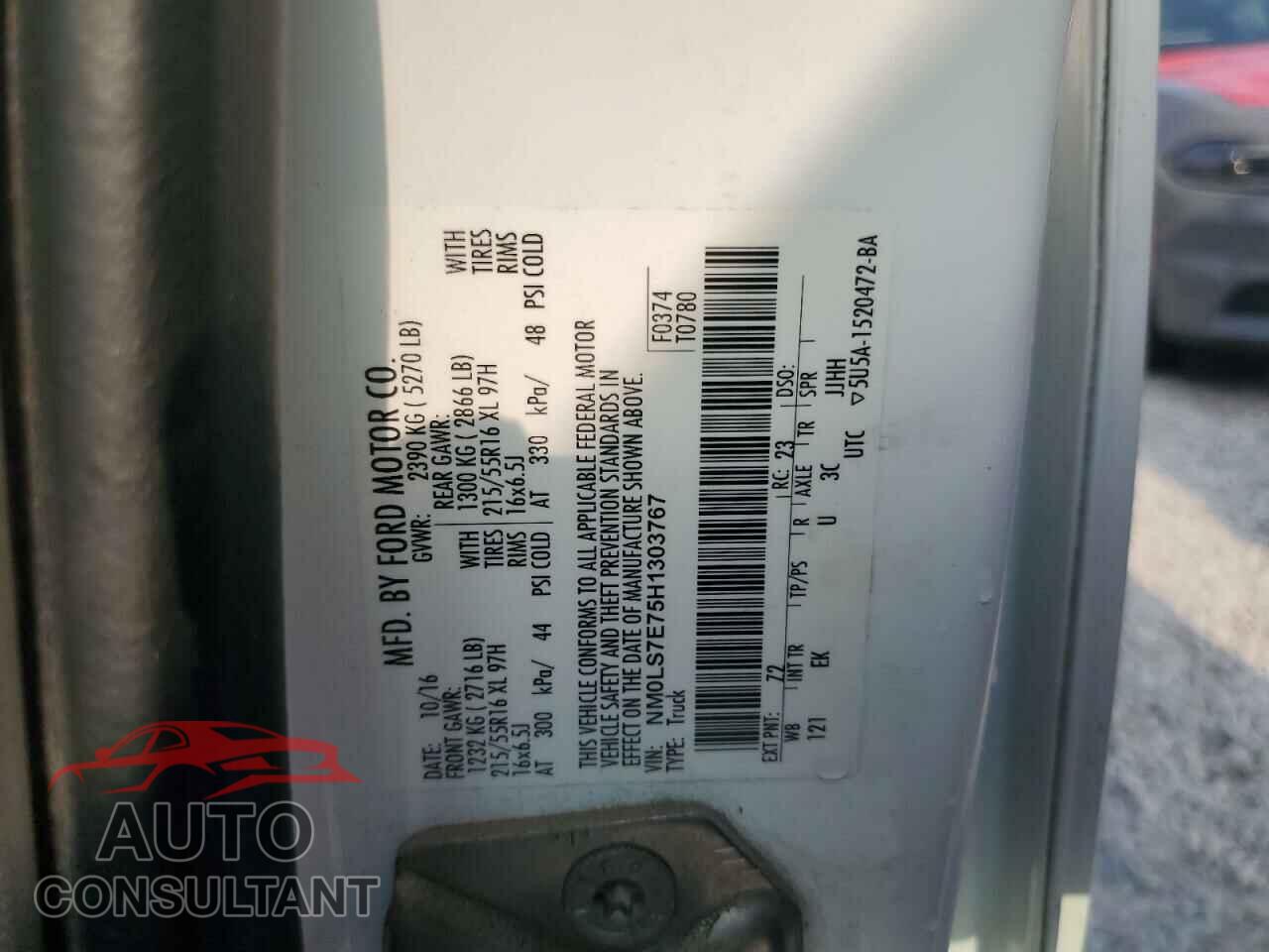 FORD TRANSIT 2017 - NM0LS7E75H1303767