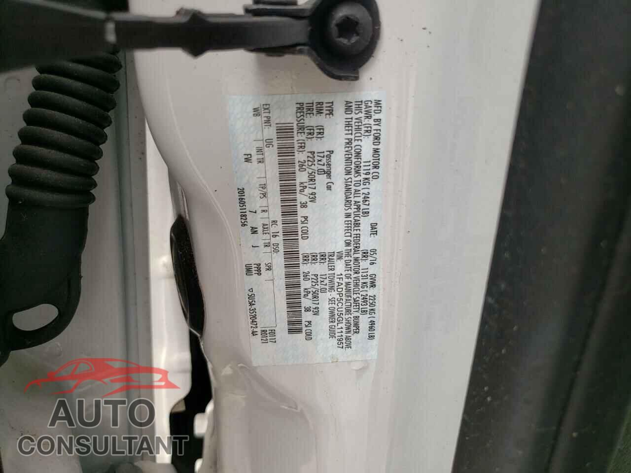 FORD CMAX 2016 - 1FADP5CU5GL111957